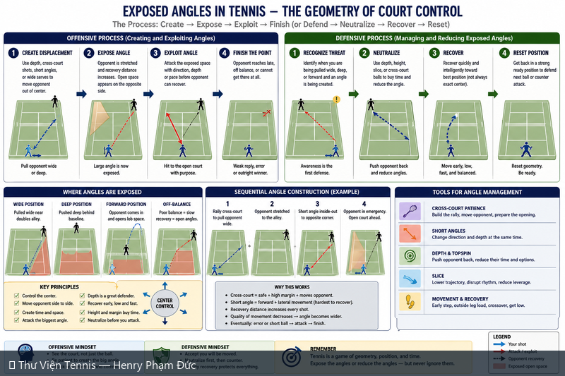 Góc Mở Trong Tennis — Hình Học Kiểm Soát Sân