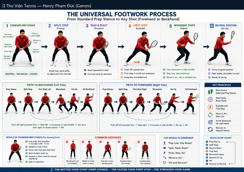Quy Trình Footwork Phổ Quát: Từ Tư Thế Chuẩn Bị Đến Mọi Cú Đánh