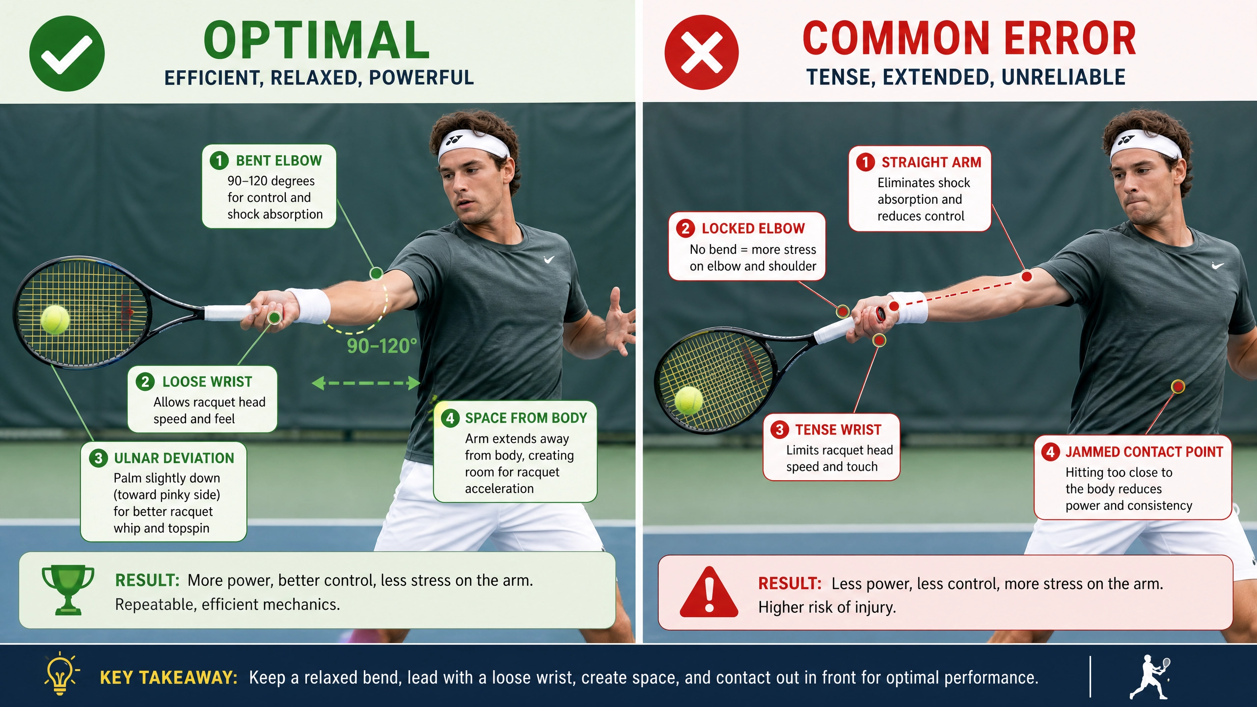 Integrated arm-racket system (forehand/backhand/slice)