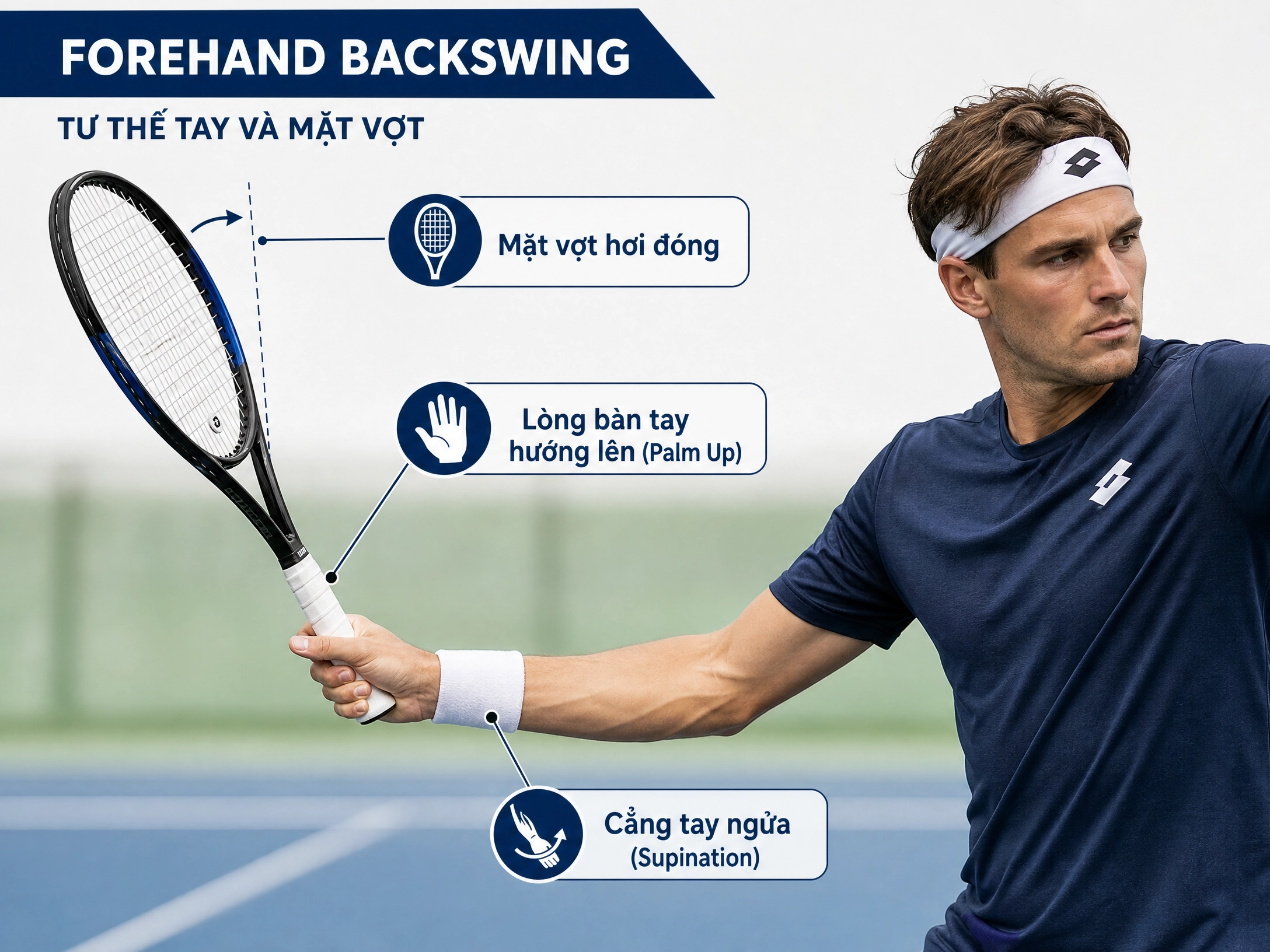 Ball contact path — flat vs topspin